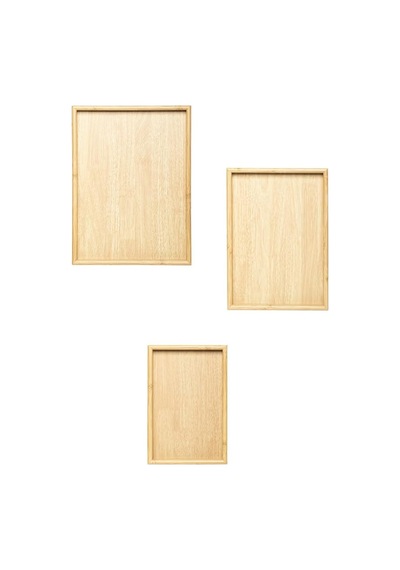 Tr 130105043 Ahşap Tepsi 3lü Set Çay Kahve Bambu Sunumu Tepsi Seti Diğer