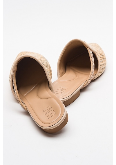 Luvishoes Pesa Krem Hasır Taşlı Kadın Terlik Krem