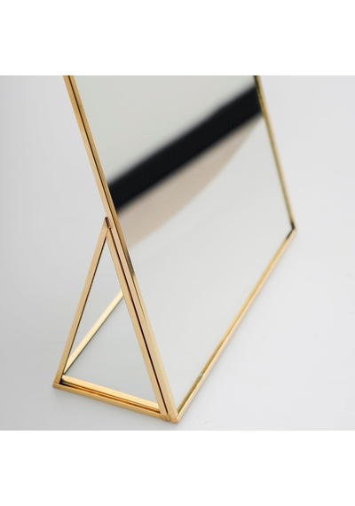30x20cm Pirinç Gold Masaüstü Makyaj Aynası Dekoratif Yapımı