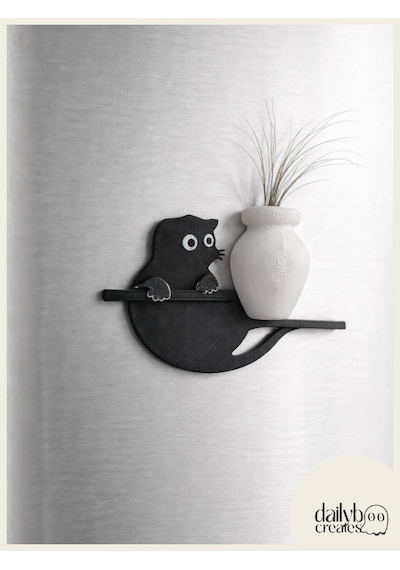 Kedi Bıyığı Toplayıcı Magnet-vazolu Buzdolabı Süs-2 Renkli Kedi Bıyığı Biriktirme Magnet Siyah