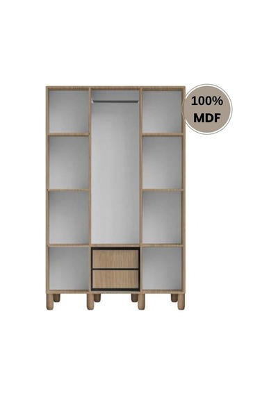 Karanfil 3 Kapak Mdf Ayaklı Tasarım Gardırop Rota