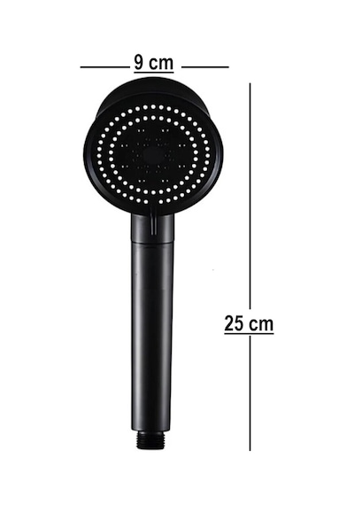 Turbo Fan Pervaneli 5 Fonksiyonlu Su Tasarruflu Duş Başlığı Pervaneli Turbo El Duşu Siyah/gold-9009747038346