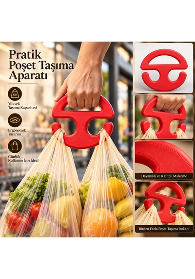 Ergonomik Çoklu Poşet Taşıma Aparatı Market Ve Pazar Poşeti Tutacağı