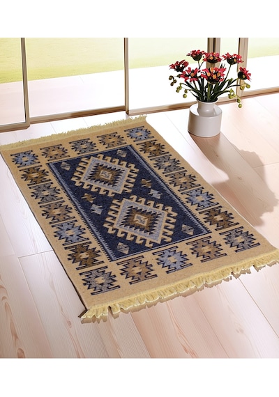 "çift Taraflı Kullanılabilir, Makinede Yıkanabilir, Modern Desenli Kilim 11 Farklı Ebat" Mavi Mavi