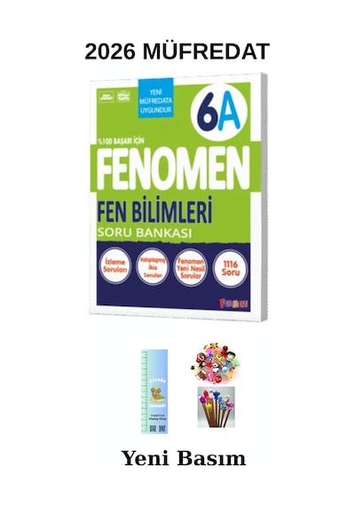 Fenomen 6. Sınıf Fen Bilimleri A Soru Bankası Maarif M. Tırtıl A. +kalem B. 2026 Yeni Ürün