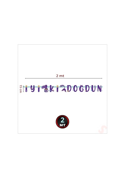Pırıltılı Deniz Kızı İyiki Doğdun Banner, 2 Mt