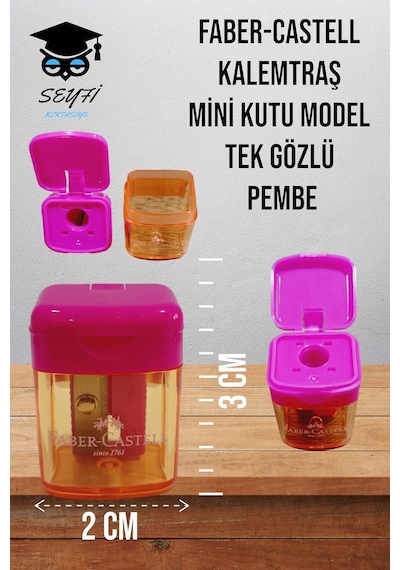 Faber-castell Kalemtraş, Mini Kutu Model, Tek Gözlü, Pembe