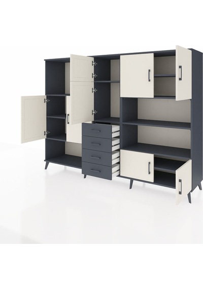 Hyperion Dolap 9 Raflı 4 Çekmeceli 8 Kapaklı 220x44x163 Antrasit- Antrasit-aytaşı/antrasit Hyperion Dolap 9 Raflı 4 Çekmeceli 8 Kapaklı 220x44x163 Antrasit- Antrasit-aytaşı/antrasit