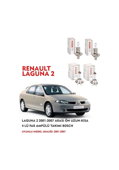 Laguna 2 2005 Model Ön Uzun-kısa 4 Lü Far Ampülü Takımı