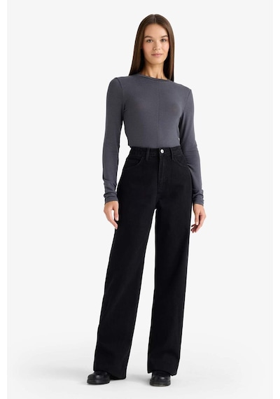Defacto Slim Fit Dar Kesim Bisiklet Yaka Uzun Kollu Tişört G1074ax25auar58 Antrasit