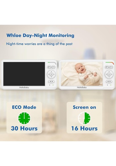 Bebek Monitörü 6 İnç Dünya İlk Ips Ekranlı 30 Saat Pil, Uzaktan Pan/tilt/zoom Kamera, Wifi Video Bebek Monitörü Genel