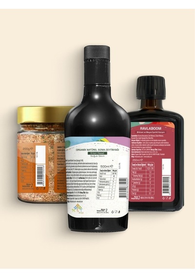 Ravla Organik Zeytinyağı Bebek Çocuk Yüksek Polifenol 500 ML + Ravla 17 Sebzeli Tarhana 200 G + Ravlaboom Karışım 250 ML