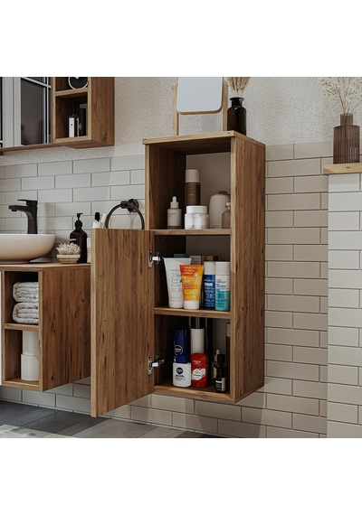 Banyo Dolabı Mat Mdf 90 X 35 Cm Banyo Boy Dolabı Atlantik Atlantik Çam