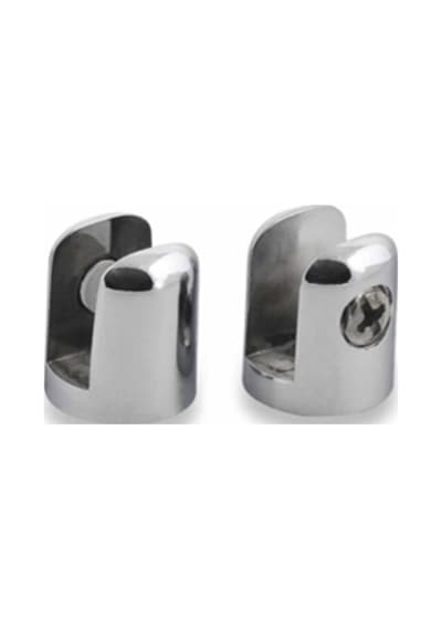 2 Adet Yuvarlak Cam Raf Tutucu Etejer 7 Mm Parlak Krom Metal