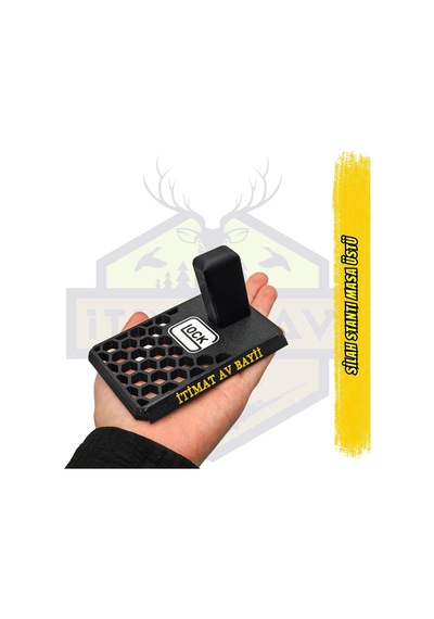 Masaüstü Silah Standı Opsiyonel Kişiye Özel İsim & Logo Tasarım Sarı