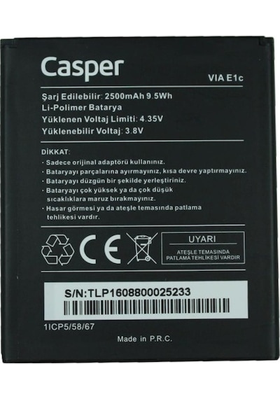 Senalstore Casper Via E1c Uyumlu Pil Batarya