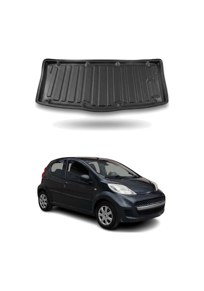 Peugeot 107 Hb 2005-2014 Arası Uyumlu Araca Özel Kauçuk Tpe Bagaj Havuzu Siyah