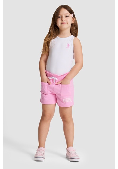 U.s. Polo Assn. Kız Çocuk Pembe Şort Örme 50325692-vr041