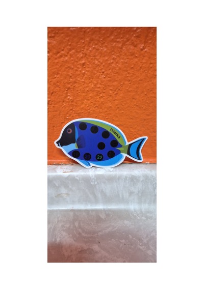 Balık Desenli Derece Termometre Blue Tang