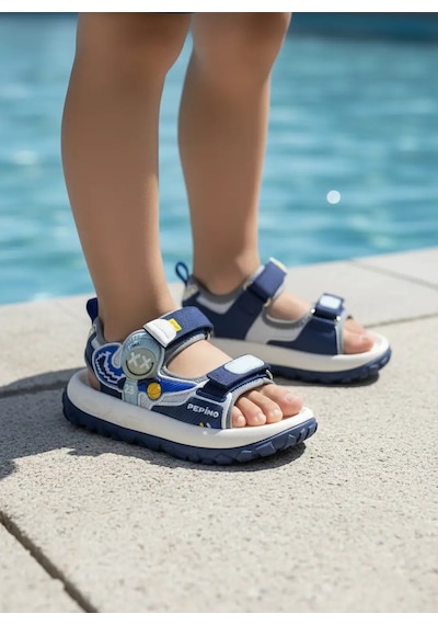 Pepino 2208 Anatomik Erkek Çocuk Işıklı Rahat Sandalet Lacivert