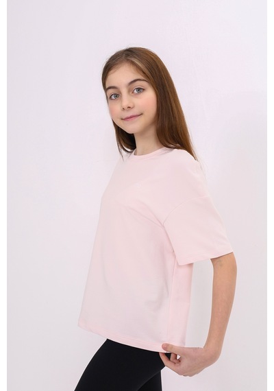 Toontoy Kids Toontoy Kız Çocuk Göğüsü S Baskılı Tişört Pudra