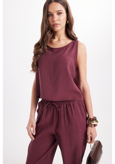 Tudors Kadın Standart Fit Normal Kesim Likralı Bisiklet Yaka Bluz Geniş Paça Bordo Pantolon Takım-50957 Tudors Kadın Standart Fit Normal Kesim Likralı Bisiklet Yaka Bluz Geniş Paça Bordo Pantolon Takım-50957