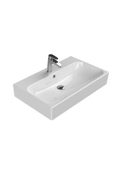 Etajerli 100 Cm Boyutunda Turkuaz Seramik Lavabo 508 Yeşil