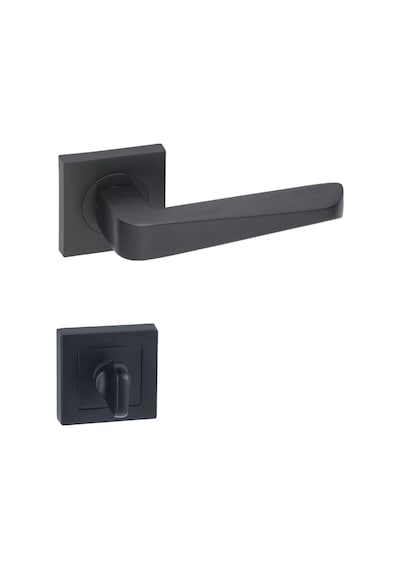 Arpat Rosa Kare Rozetli Wc Kapı Kolu Mat Siyah