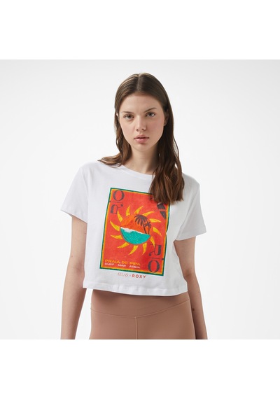 Roxy Atlas Oceanregular Kadın Beyaz Crop T-shirt Erjzt05921 Beyaz