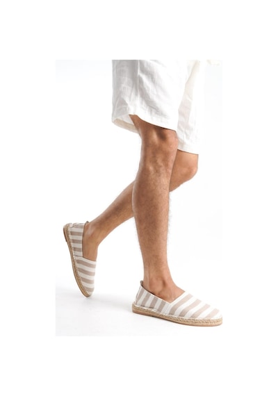 Mubiano Summer Erkek Jüt Taban Keten Beyaz/bej Espadril -mssr3535-bb Beyaz/bej