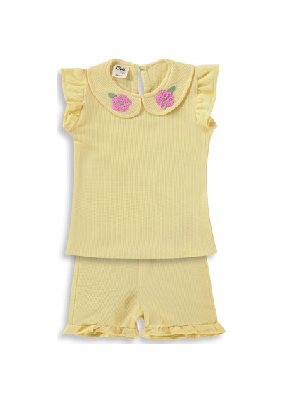 Civil Baby Yaka Nakışlı 6-18 Ay Takım - Sarı