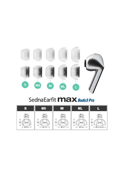 Max For Galaxy Uyumlu Buds 3 Pro Phantom Black S 1 Çift