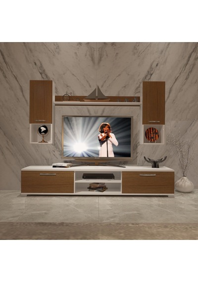 Decoraktiv Eko 5da Slm Dvd Tv Ünitesi Tv Sehpası Beyaz - Ceviz