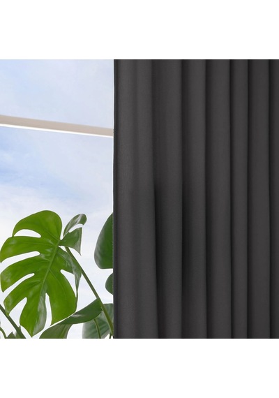 Ikea Gınstmott Fon Perde 145x300 Cm Siyah Gri Siyah - Gri