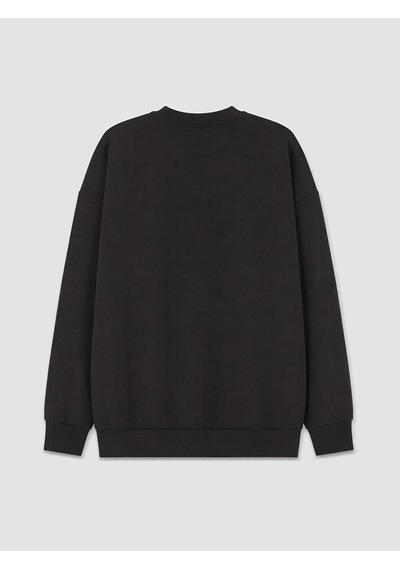 Lcw Modest Siyah Soft Touch Gül Aplikeli Kadın Sweatshirt Tunik
