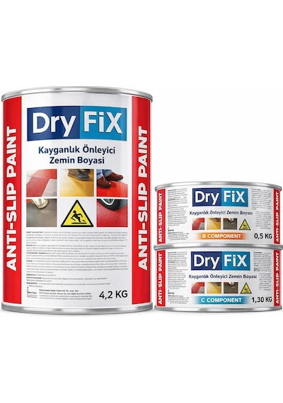 Dryfix Anti Slip Paint Kayganlık Önleyici Zemin Boyası 6 Kg Ral 7040 Gri Diğer