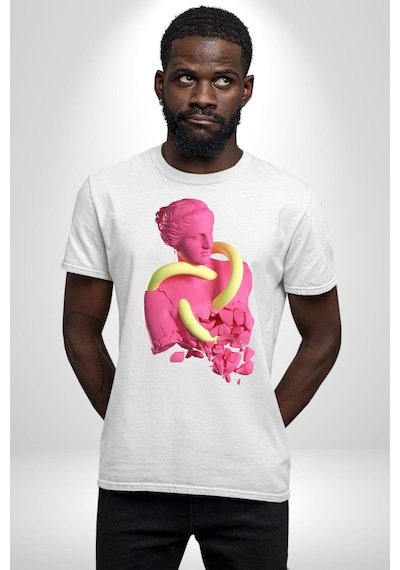Pop Art Yaratıcı Heykel Pembe Unisex Unisex Beyaz Organik Baskılı T-shirt Penye Yüksek Kalite Beyaz Pop Art Yaratıcı Heykel Pembe Unisex Unisex Beyaz Organik Baskılı T-shirt Penye Yüksek Kalite Beyaz