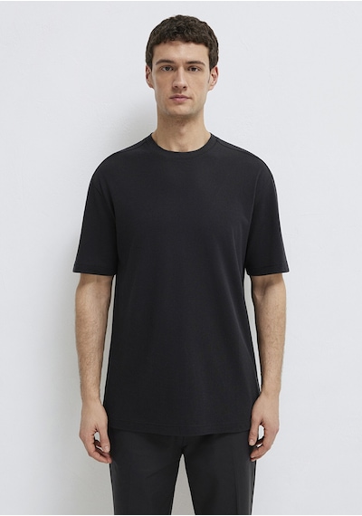 Mavi - Mavi Black Tencel Liyosel Karışımlı Siyah Tişört 0613468-900 Siyah