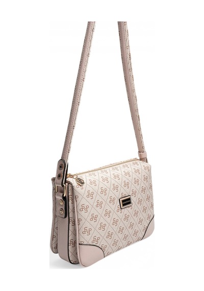 Silver & Polo Silver Polo Pembe - Pudra Monogram Kadın Çapraz Çanta Sp784