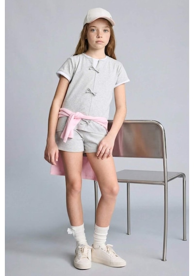 Defacto Regular Fıt 2li Pijama Takımı Kız Çocuk H5514a826smgr28 Gri-gr28