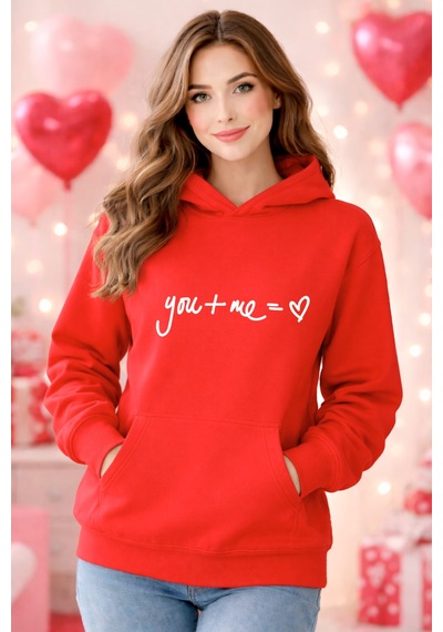 Stil X Sevgililer Gününe Özel, Kapüşonlu Kadın Sweatshırt, Valentıne's Day Kırmızı-14