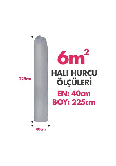 Halı Hurcu, Halı Saklama Kılıfı, Halı Organizeri Gri, 6m² Halı Hurcu Çok Renkli