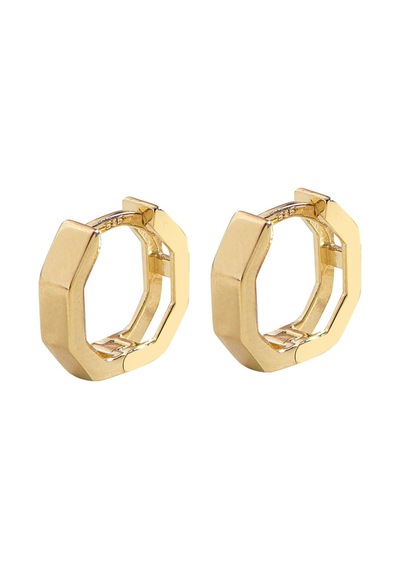 Goldkupe 14 Ayar Altıgen Minik Halka Altın Küpe 1,31 Gr-3025