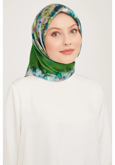 Armine Dj Saf İpek Eşarp 8971d Sura Nostalji - 90 X 90 / Yeşil - 54 Yeşil - 54