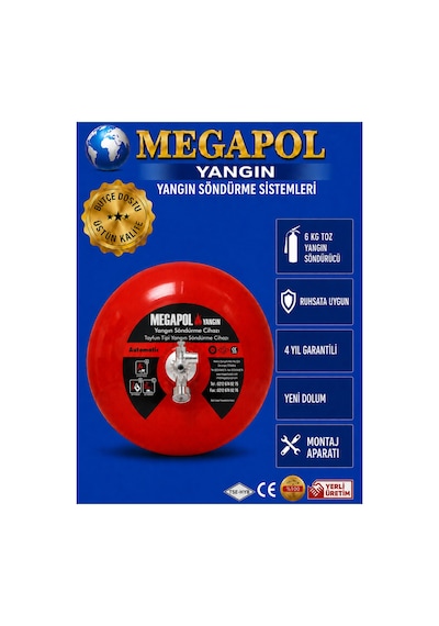 6 Kg Tavan Tipi Springli Tayfun Söndürme, Springli Yangın Söndürme, Spring Yangın Söndürücü, Springli Yangın Tüpü
