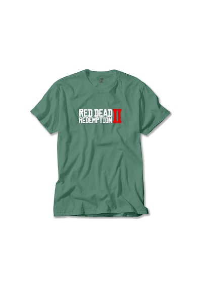 Red Dead Redemption 2 Text Yeşil Tişört Yeşil