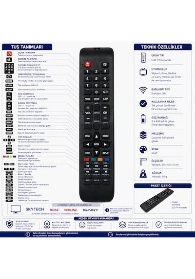 Skytech Rose Redline Sunny Otv0193 Tv Kumandası