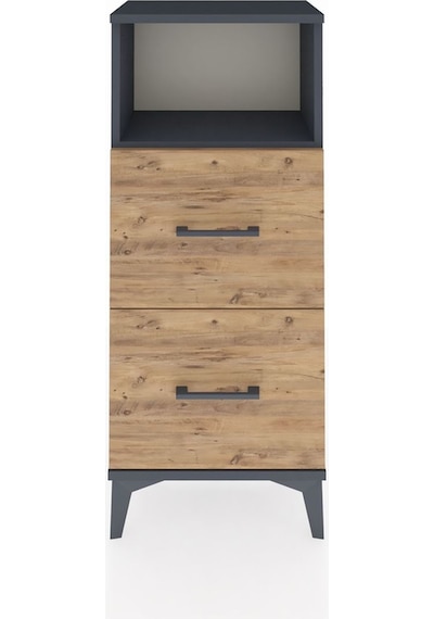 Arges Komodin Tek Raflı 2 Çekmeceli 44x30x106 Antrasit-çam Antrasit
