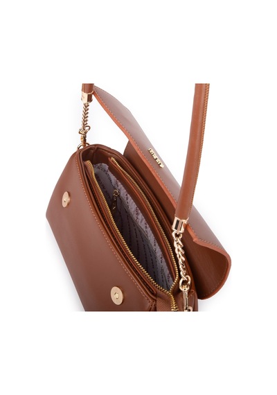 Nas Bag Kadın Sade Şık Omuz Ve Çapraz Çanta En 24 Cm Boy 12 Cm Taba Diğer
