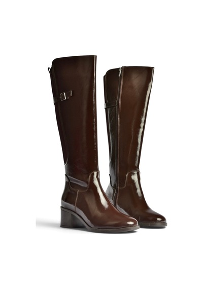 Fox Shoes Z608194460 Kahverengi Rustik Kalın Topuklu Kadın Çizme
